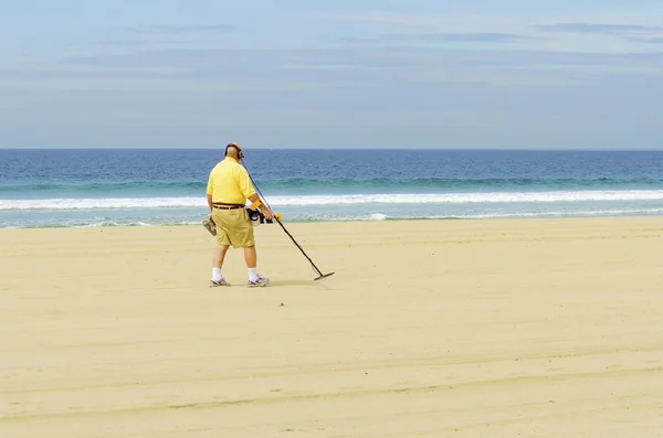 Metal detectorist on Pacific Beach