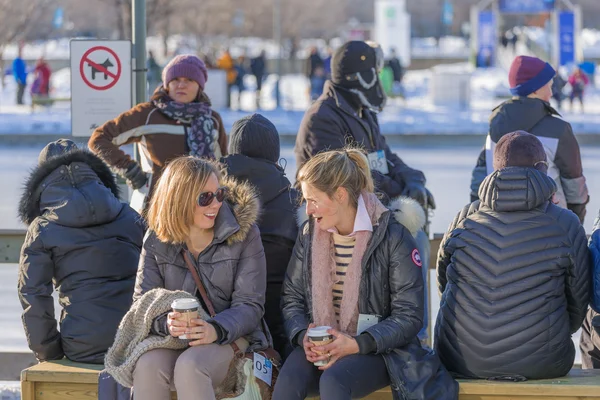 Two women talking