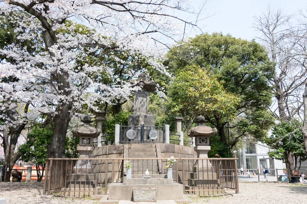 TOKYO, JAPAN - APRIL 1 2014:Tomb site of Shogi-tai soldiers. The Shogitai was an army of the Edo shogunate, which was organized in 1868 to fight against the Emperor at the end of The edo era.