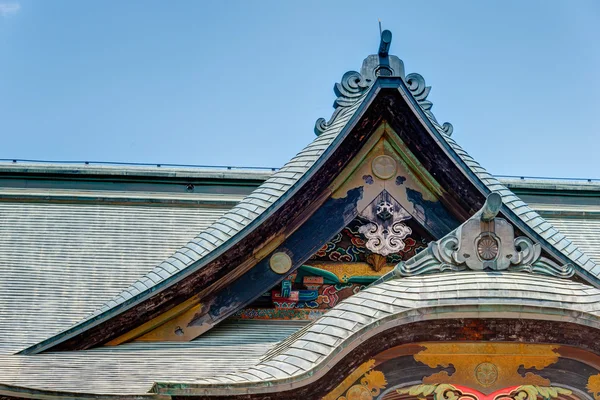 CHICHIBU, JAPAN - APRIL 26 2014: Roof at Chichibu Shrine, Chichibu, Saitama, Japan. This is the main shrine of the Chichibu district and has been worshipped at by people from ancient times.