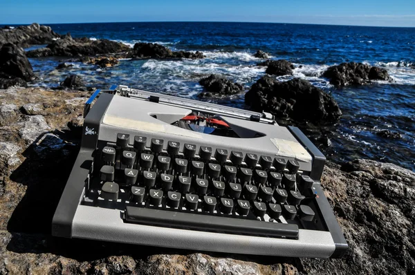 Vintage black and white Travel Typewriter