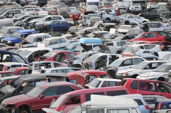 Old Junk Cars On Junkyard