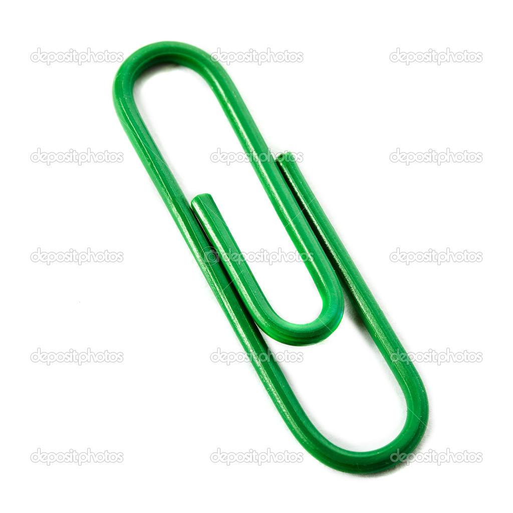 clipe de papel isolado no fundo branco — Foto Stock © Madllen 14163254