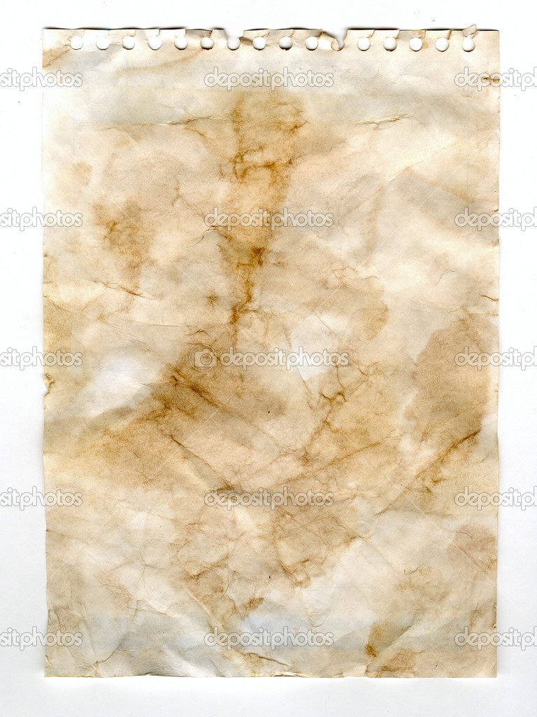 Old notebook paper isolated on white background — Stock Photo © Madllen