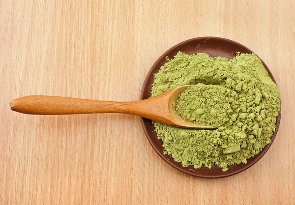 Powdered Green Tea Matcha in spoon