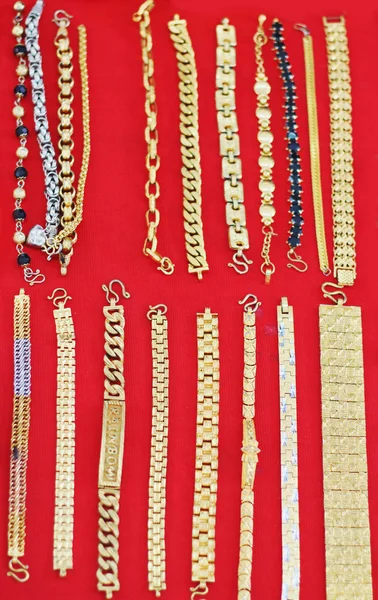 Gold and silver jewelry at the market