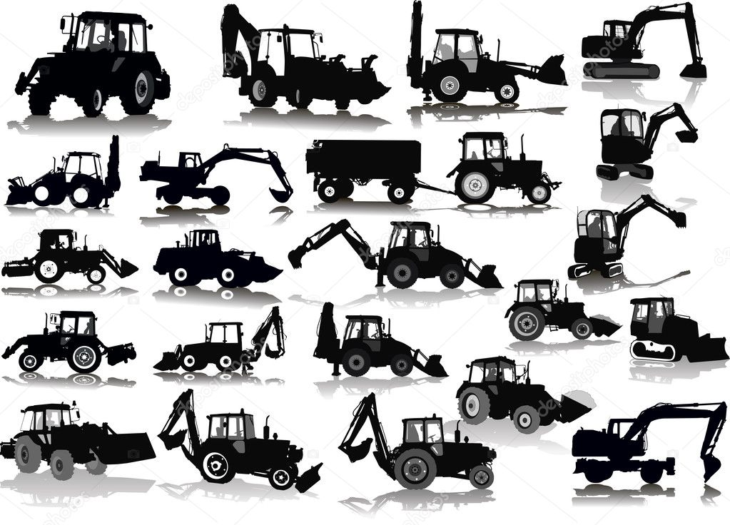 Tractor Silhouette Vector Silhouettes of a Tractors