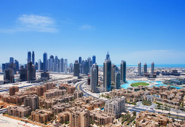 Downtown Dubai is dwarfed by numerous skyscrapers