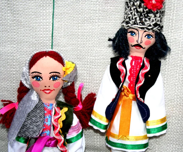 The Moldovan dolls in national costume man and a woman