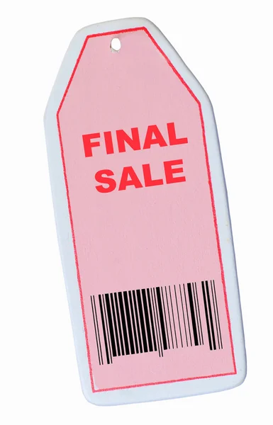 Final sale tag with barcode isolated on white