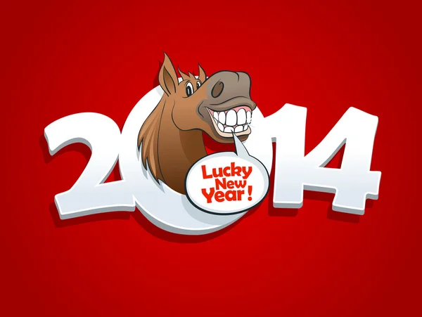 2014 year design with horse talking lucky new year.