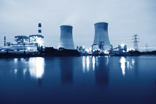 Thermal power plant at dusk