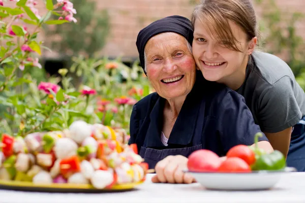 Visiting an elderly woman