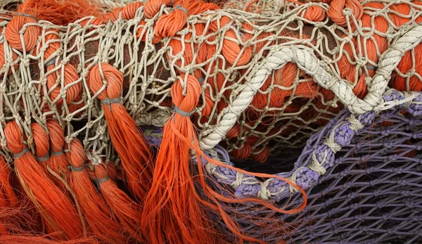 Pile red fishing net background