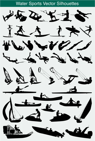 Water sports silhouettes