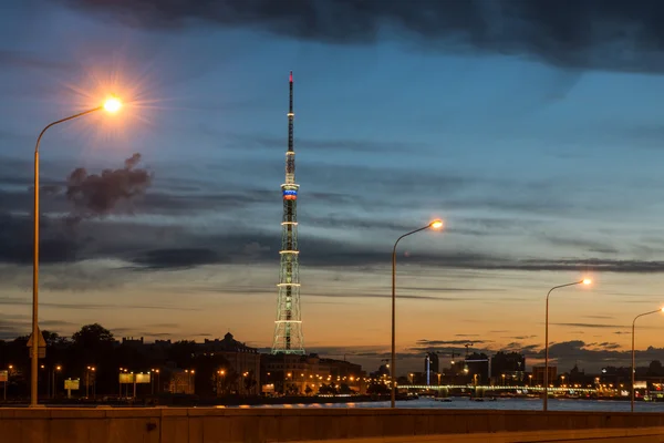 St. Petersburg. City TV tower. Night view.