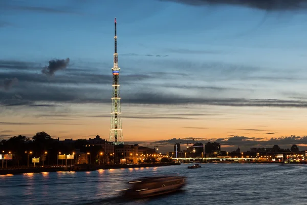 St. Petersburg. City TV tower. Night view.