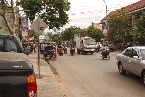 Busy street in Siem Reap, Cambodia