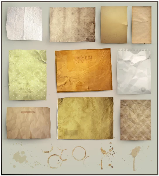 Scrapbooking set. old paper textures: different aged paper elements for your layouts