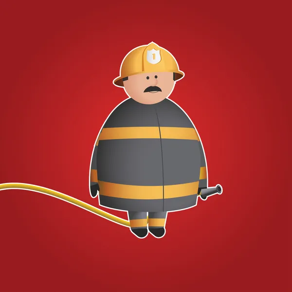 Cute firefighter vector character