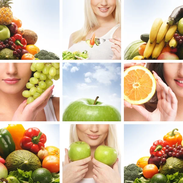 Beautiful collage about healthy eating and nutrition