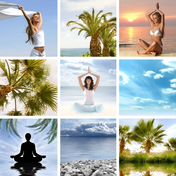 Collage about health and meditation