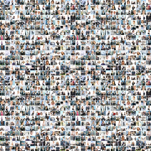 A large business collage with many persons