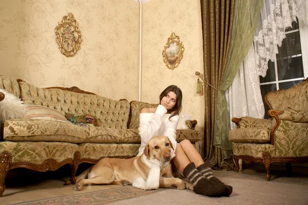 Attractive woman with the dog