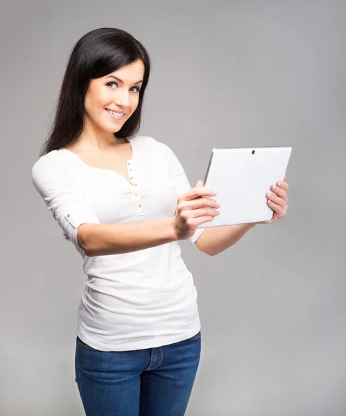 Teenager girl with ipad tablet pc