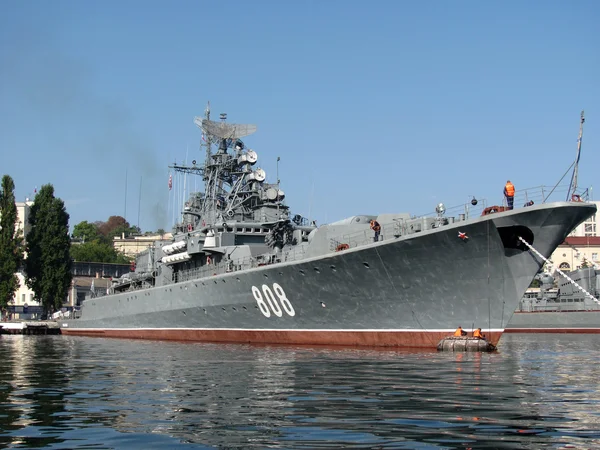 The military ship of the Russian fleet on raid