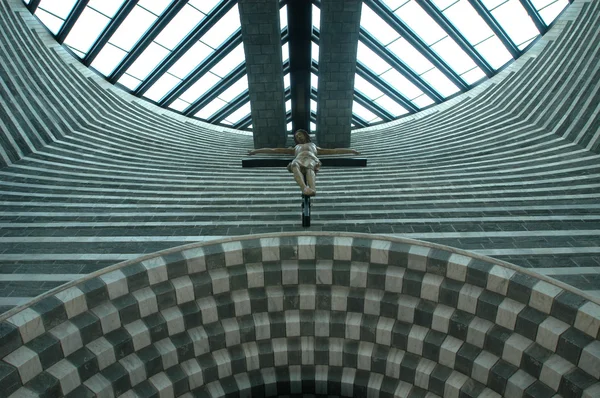 Interior view, San Giovanni Battista, modern church by Mario Botta