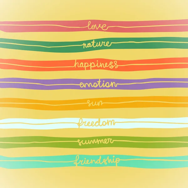 Illustration with words in stripes