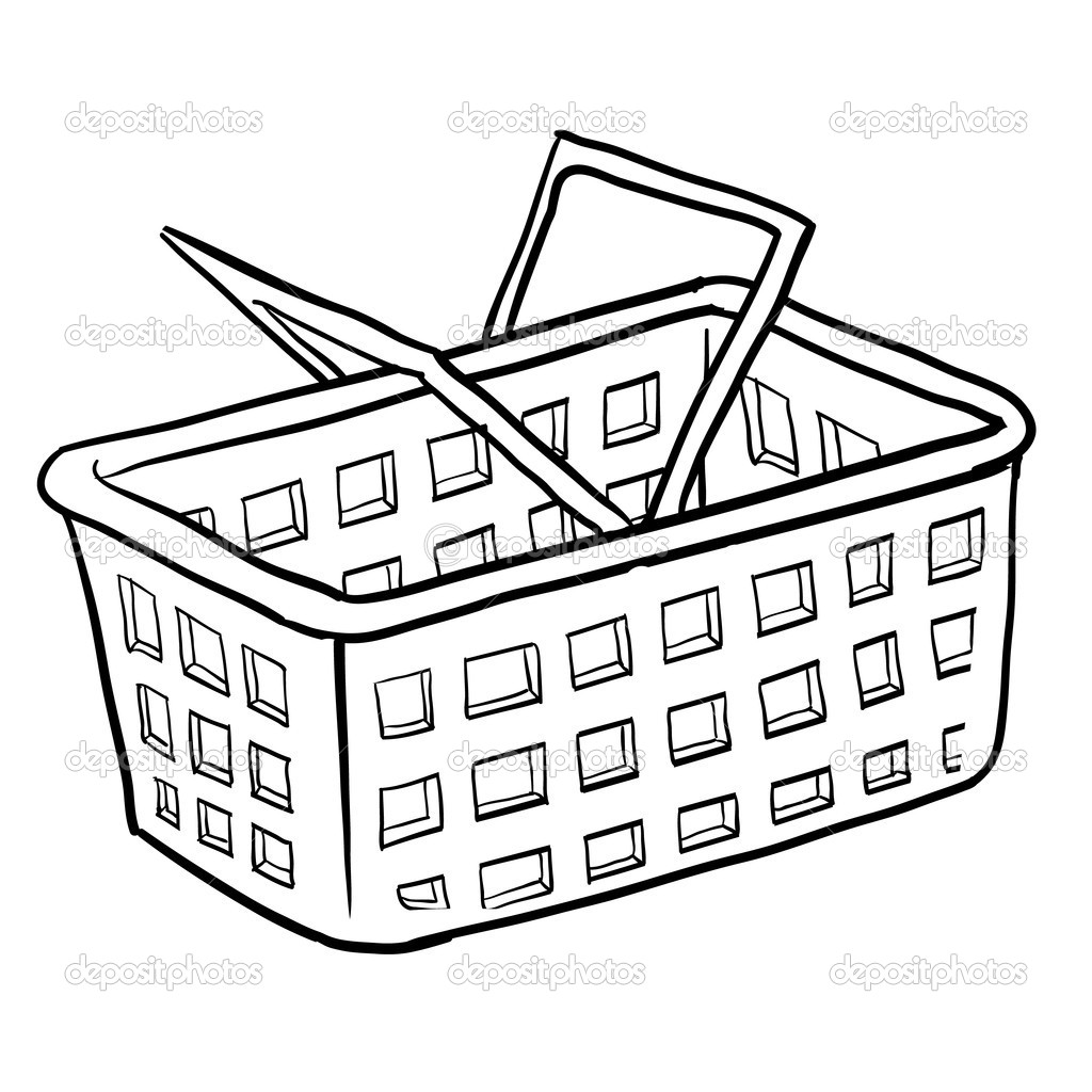 Grocery Basket Coloring Page Coloring Pages