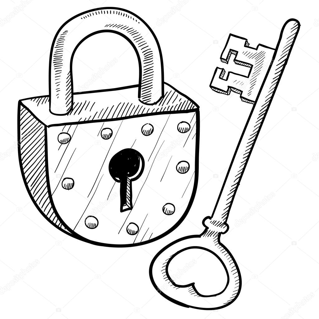 Antique lock and key vector — Stock Vector © lhfgraphics 14135651