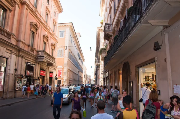 ROME-AUGUST 6: The Via del Corso on August 6, 2013 in Rome. The Via del Corso commonly known as the Corso, is a main street in the historical centre of Rome.