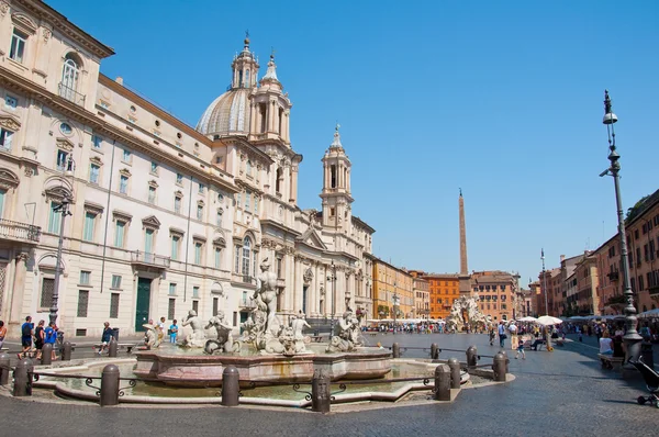 ROME-AUGUST 8: Piazza Navona on August 8, 2013 in Rome. Piazza Navona is a city square in Rome, Italy.