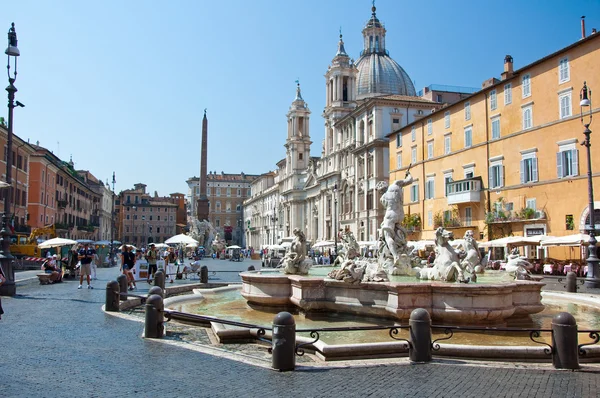 ROME-AUGUST 8: Piazza Navona on August 8, 2013 in Rome. Piazza Navona is a city square in Rome, Italy.
