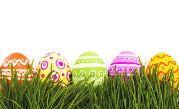 The colorful painted Easter eggs