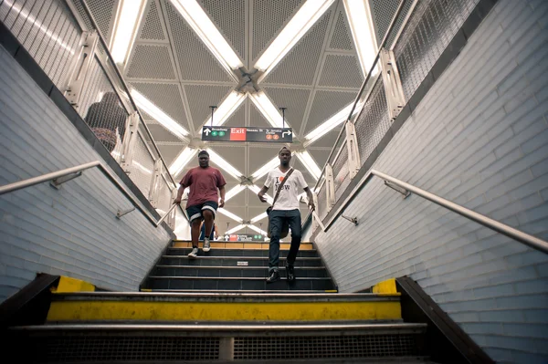 NEW YORK CITY - JUNE 28: walk in Fulton Street subway station, on June 28, 2012 NY. This station is the twelfth busiest in the system as of 2011 with 17,971,983 passengers.