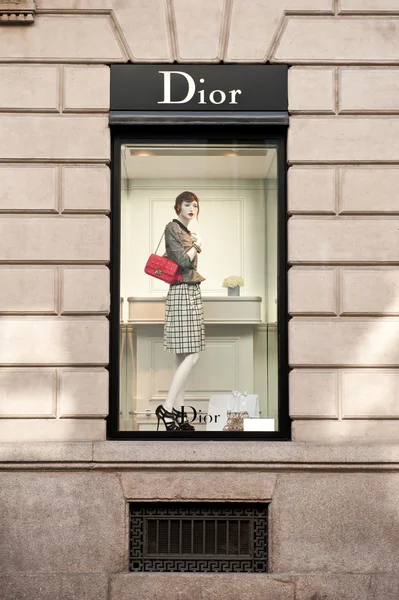 MILAN - FEBRUARY 25: Dior shop window in Monte Napoleone street, one of the most important fashion street in the world. February 25, 2012 in Milan, Italy