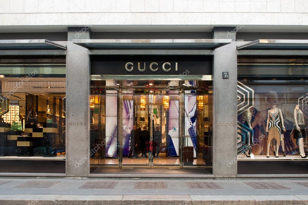 MILAN - FEBRUARY 25: Gucci shop window in Monte Napoleone street, one of the most important ...