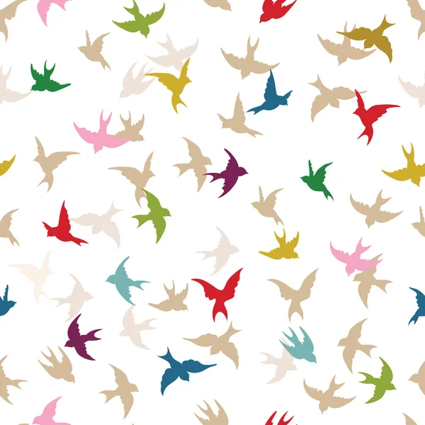 Spring birds seamless pattern