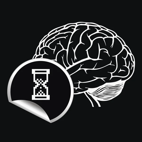 Brain with sign of pixel cursor