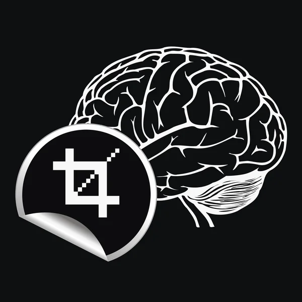 Brain with sign of pixel cursor