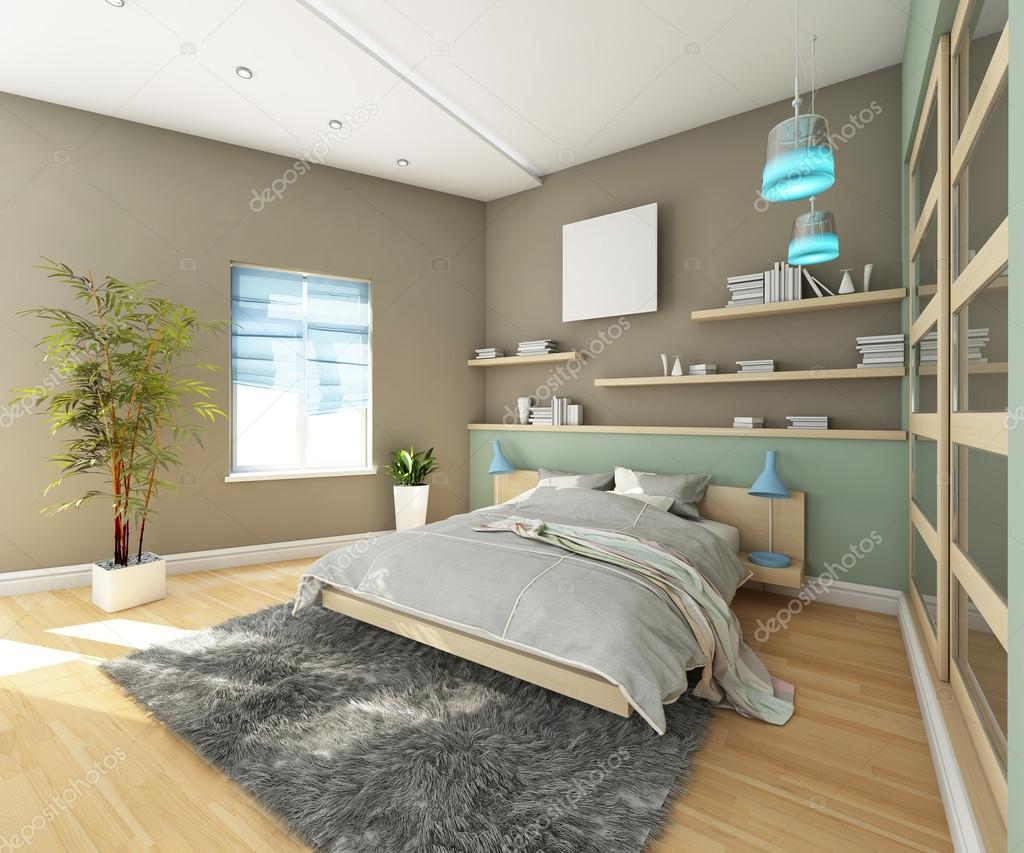 Tiener slaapkamer met grijze tapijt — stockfoto © krooogle #19606519