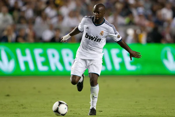 Lassana Diarra in action during the World Football Challenge game