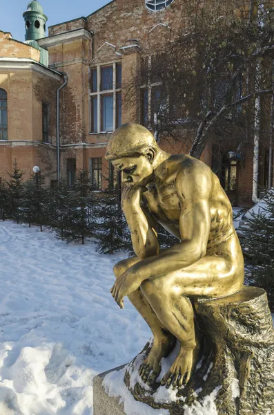 The sculpture of Thinker in the city of Irkutsk