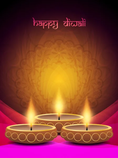 Artistic background for diwali festival with beautiful lamp.