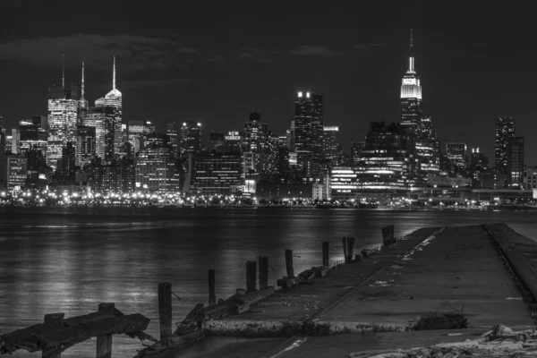 Black and White New York City in the Night