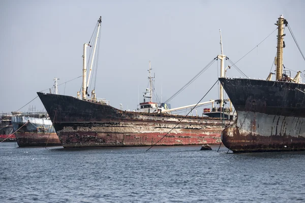 Old rusty ships in capri italy